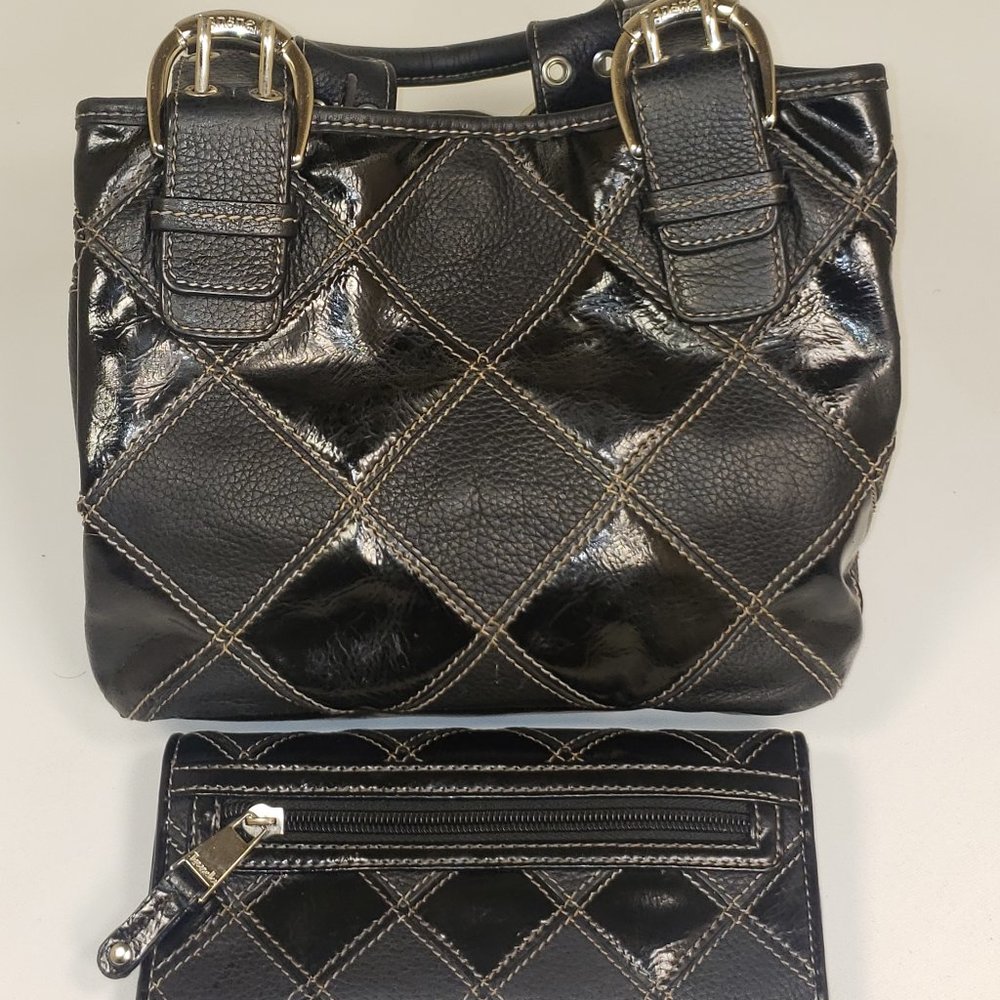 Tignanello Black Leather Purse and Wallet